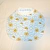 Drool bib - sun and clouds w/white microfleece $8