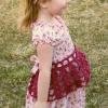 Size 2T -  3 peice set - Shirred peasant style dress, crochet apron and crochet hairband - $48
