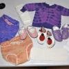 Random lot - 
large wool shorties good used condition. 
medium/large wool soaker good used condition.12-18m pink kitty robeez,